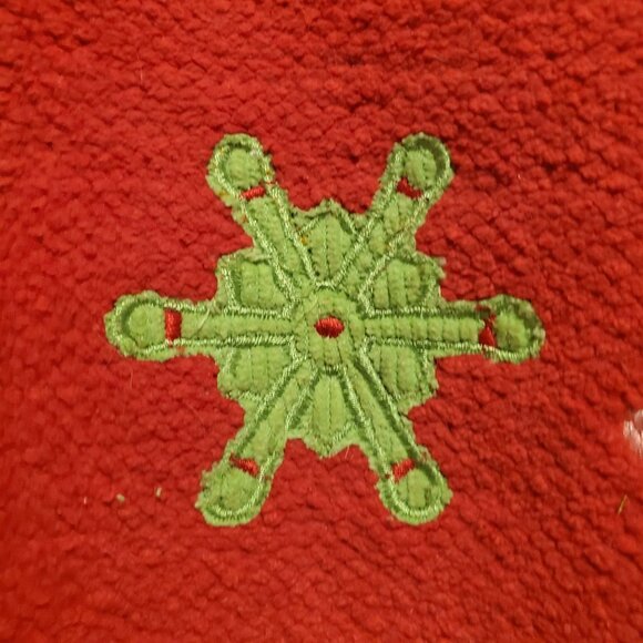 Festive Red Indoor Christmas Rug With Snowman Design And Colorful Snowflakes - Picture 12 of 16